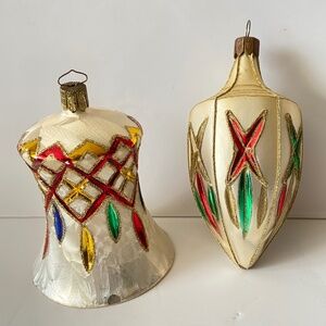Waterford Holiday Heirlooms Pair of Xmas Tree Ornaments Limited Edition Vintage